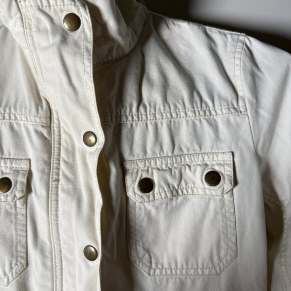 Kut from the Kloth Utility Jacket White Elbow Patches Size Small - Picture 8 of 9